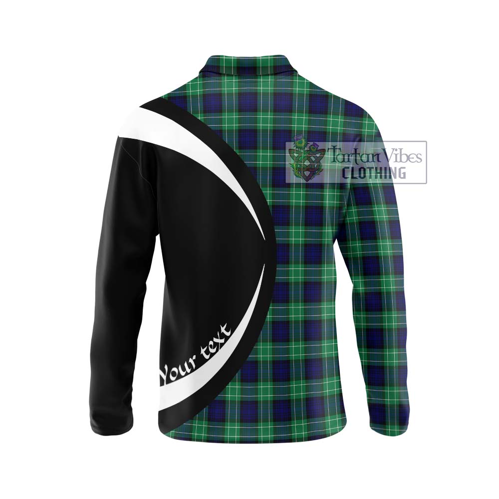 Abercrombie Tartan Long Sleeve Polo Shirt with Family Crest Circle Style - Tartan Vibes Clothing