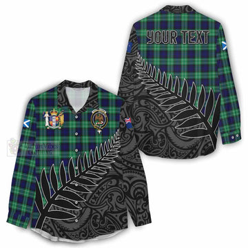 Abercrombie Crest Tartan Women's Casual Shirt with New Zealand Silver Fern Half Style