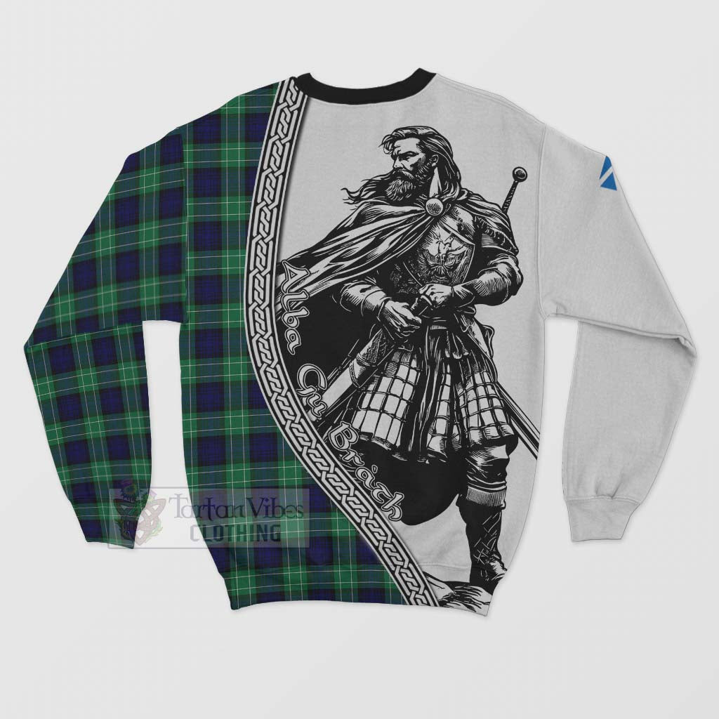 Tartan Vibes Clothing Abercrombie Tartan Clan Crest Sweatshirt with Highlander Warrior Celtic Style