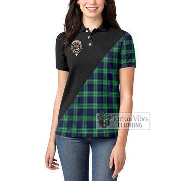 Abercrombie Tartan Women's Polo Shirt with Family Crest and Military Logo Style