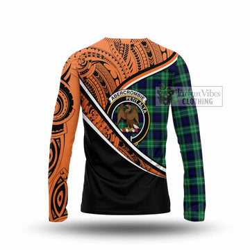 Abercrombie Crest Tartan Long Sleeve T-Shirt with Polynesian Vibes Style - Orange Version