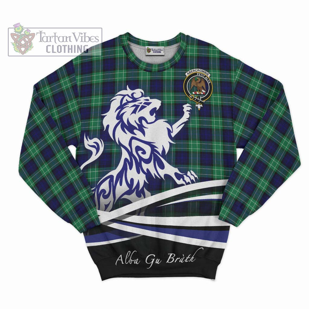 Abercrombie Tartan Sweatshirt with Alba Gu Brath Regal Lion Emblem - Tartanvibesclothing Shop