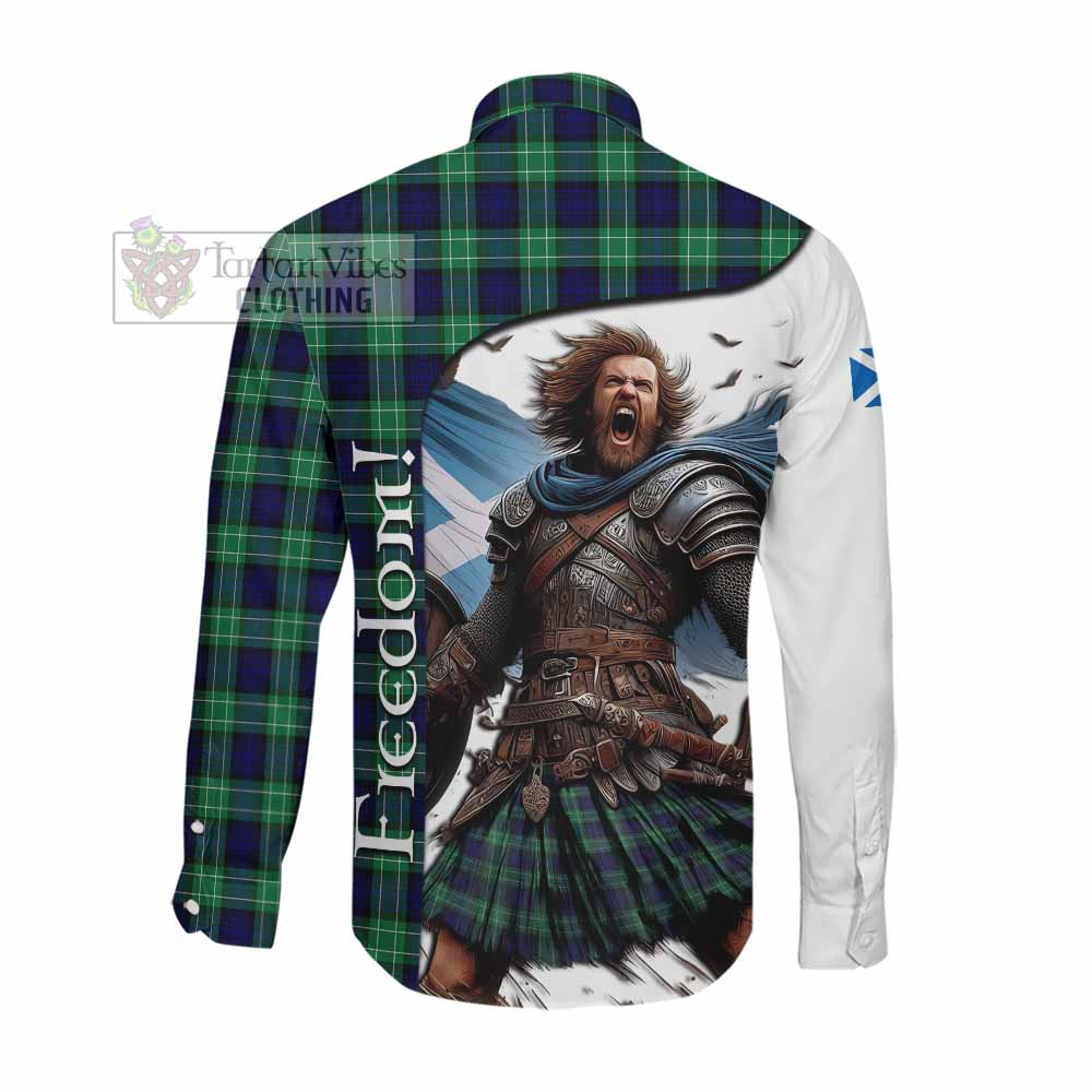 Tartan Vibes Clothing Abercrombie Crest Tartan Long Sleeve Button Shirt Inspired by the Freedom of Scottish Warrior