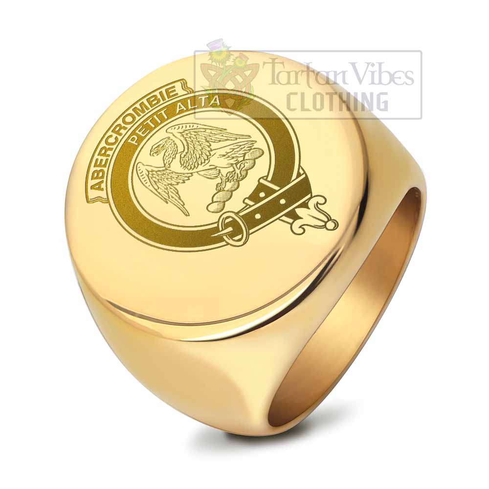 Tartan Vibes Clothing Abercrombie Clan Crest Engraved Ring