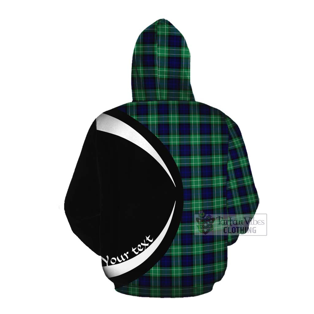 Tartan Vibes Clothing Abercrombie Tartan Cotton Hoodie with Family Crest Circle Style