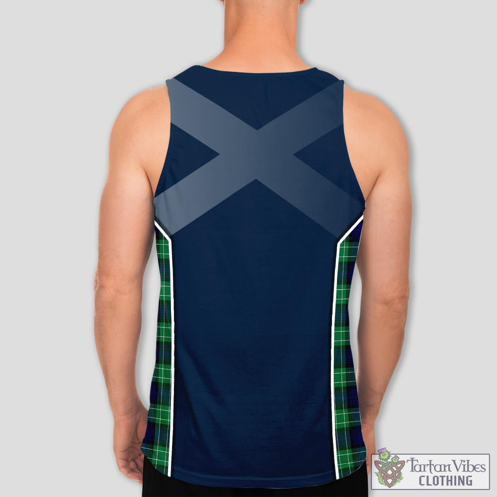 Tartan Vibes Clothing Abercrombie Tartan Men's Tanks Top with Family Crest and Scottish Thistle Vibes Sport Style