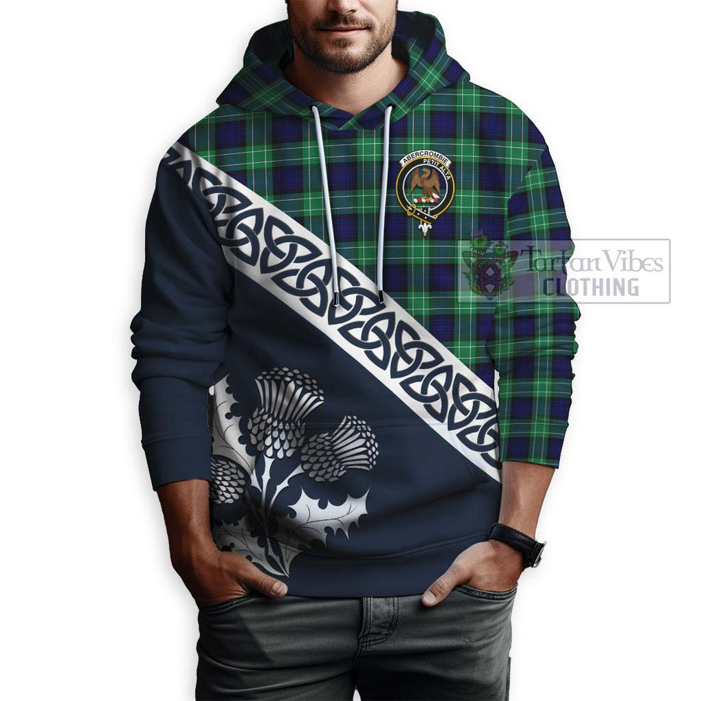 Tartan Vibes Clothing Abercrombie Tartan Hoodie Featuring Thistle and Scotland Map