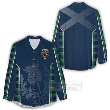 Abercrombie Tartan Women's Casual Shirt with Family Crest and Scottish Thistle Vibes Sport Style