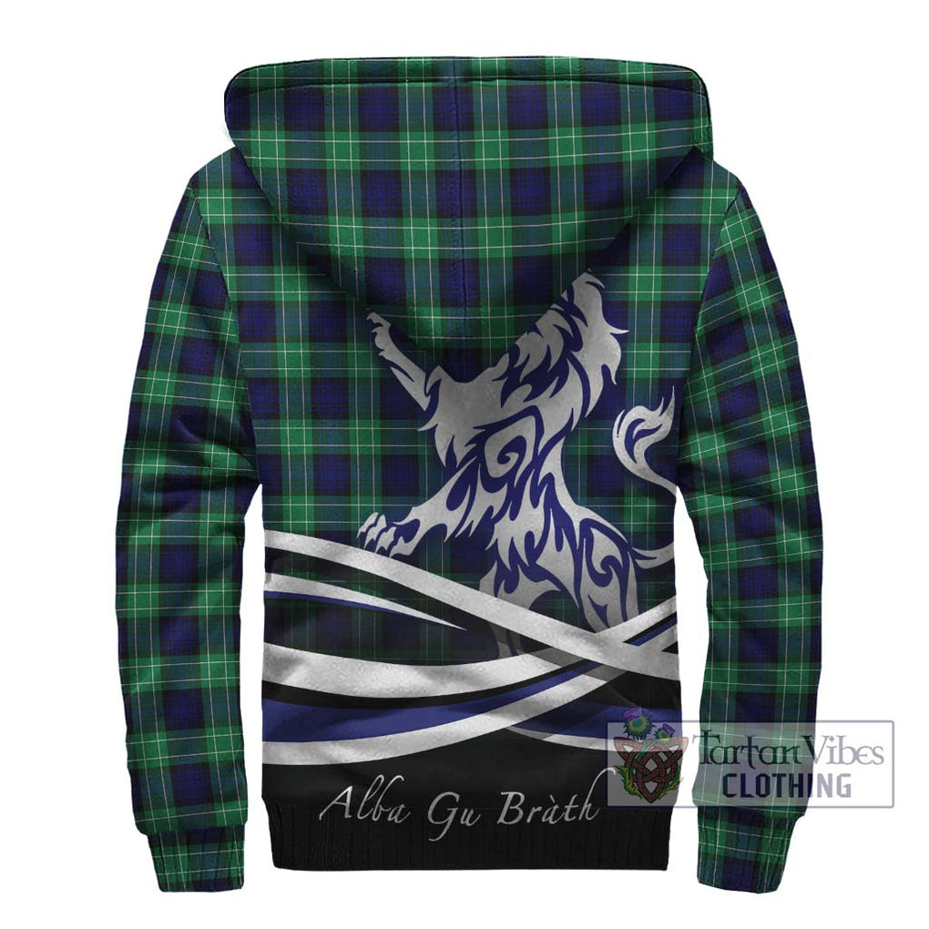 Abercrombie Tartan Sherpa Hoodie with Alba Gu Brath Regal Lion Emblem - Tartanvibesclothing Shop