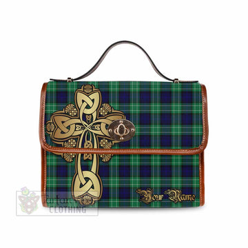 Abercrombie Tartan Waterproof Canvas Bag Golden Thistle Celtic Cross Style