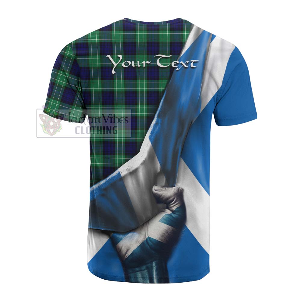 Tartan Vibes Clothing Abercrombie Tartan Cotton T-shirt with Family Crest Scotland Patriotic Style