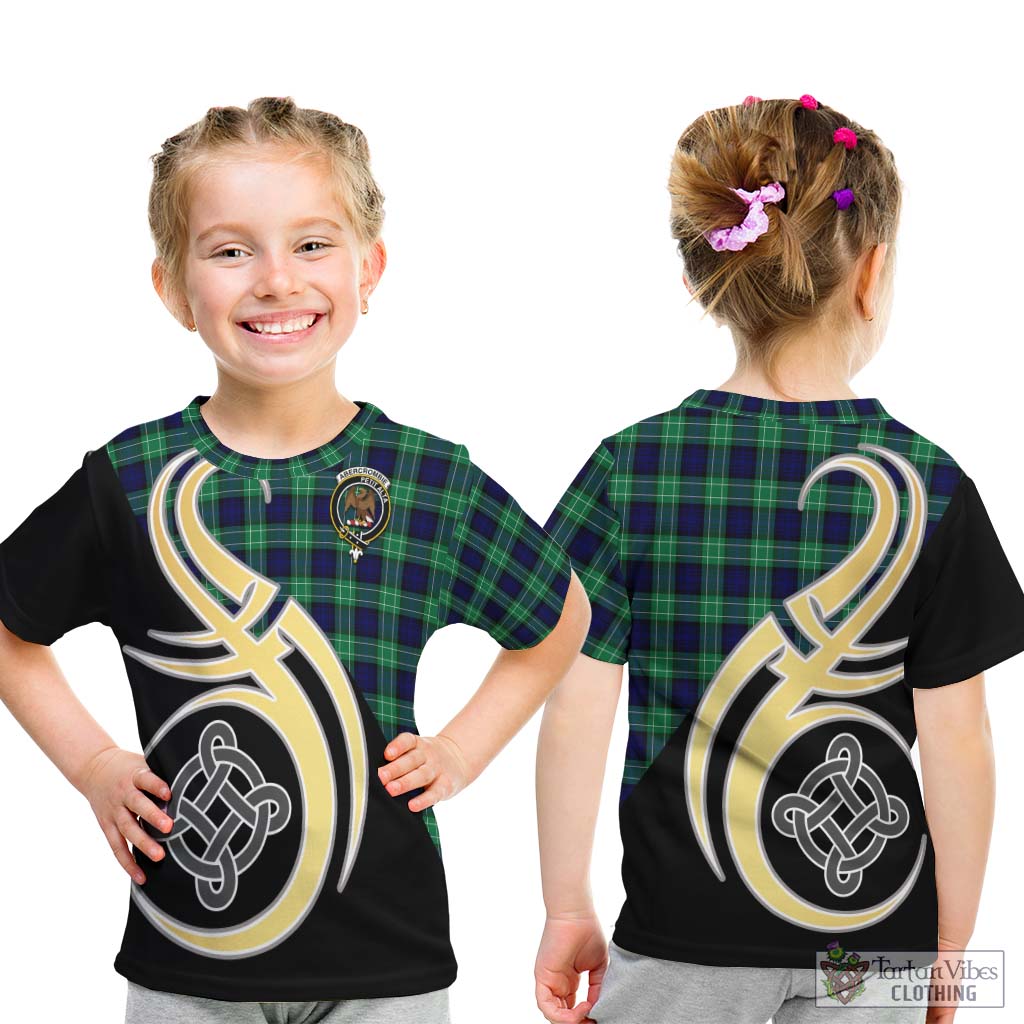 Abercrombie Tartan Kid T-Shirt with Family Crest and Celtic Symbol Style - Tartan Vibes Clothing