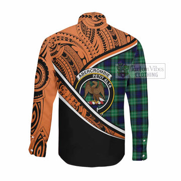 Abercrombie Crest Tartan Long Sleeve Button Shirt with Polynesian Vibes Style - Orange Version