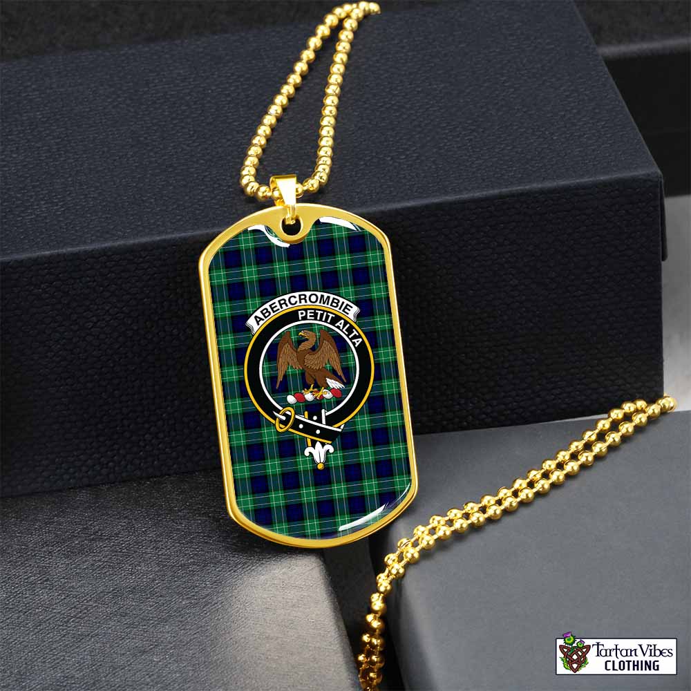 Tartan Vibes Clothing Abercrombie Tartan Dog Tag Necklace with Family Crest