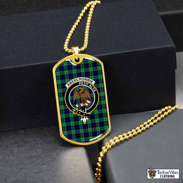 Abercrombie Tartan Dog Tag Necklace with Family Crest