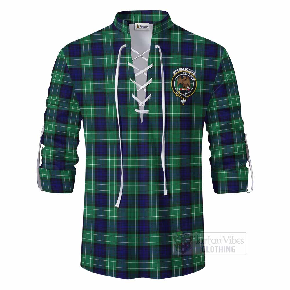 Tartan Vibes Clothing Abercrombie Tartan Ghillie Kilt Shirt with Family Crest DNA In Me Style