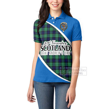 Abercrombie Family Crest Tartan Women's Polo Shirt Celebrate Saint Andrew's Day in Style