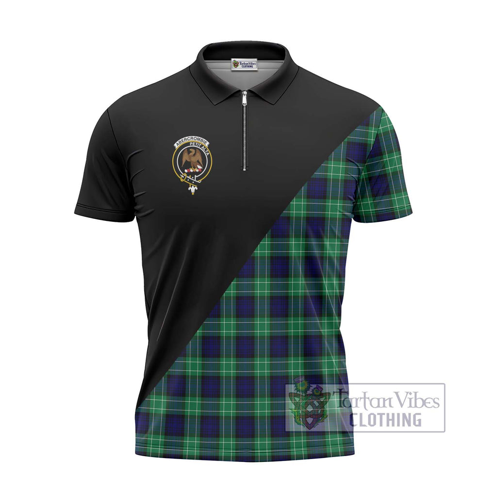 Abercrombie Tartan Zipper Polo Shirt with Family Crest and Military Logo Style - Tartanvibesclothing Shop