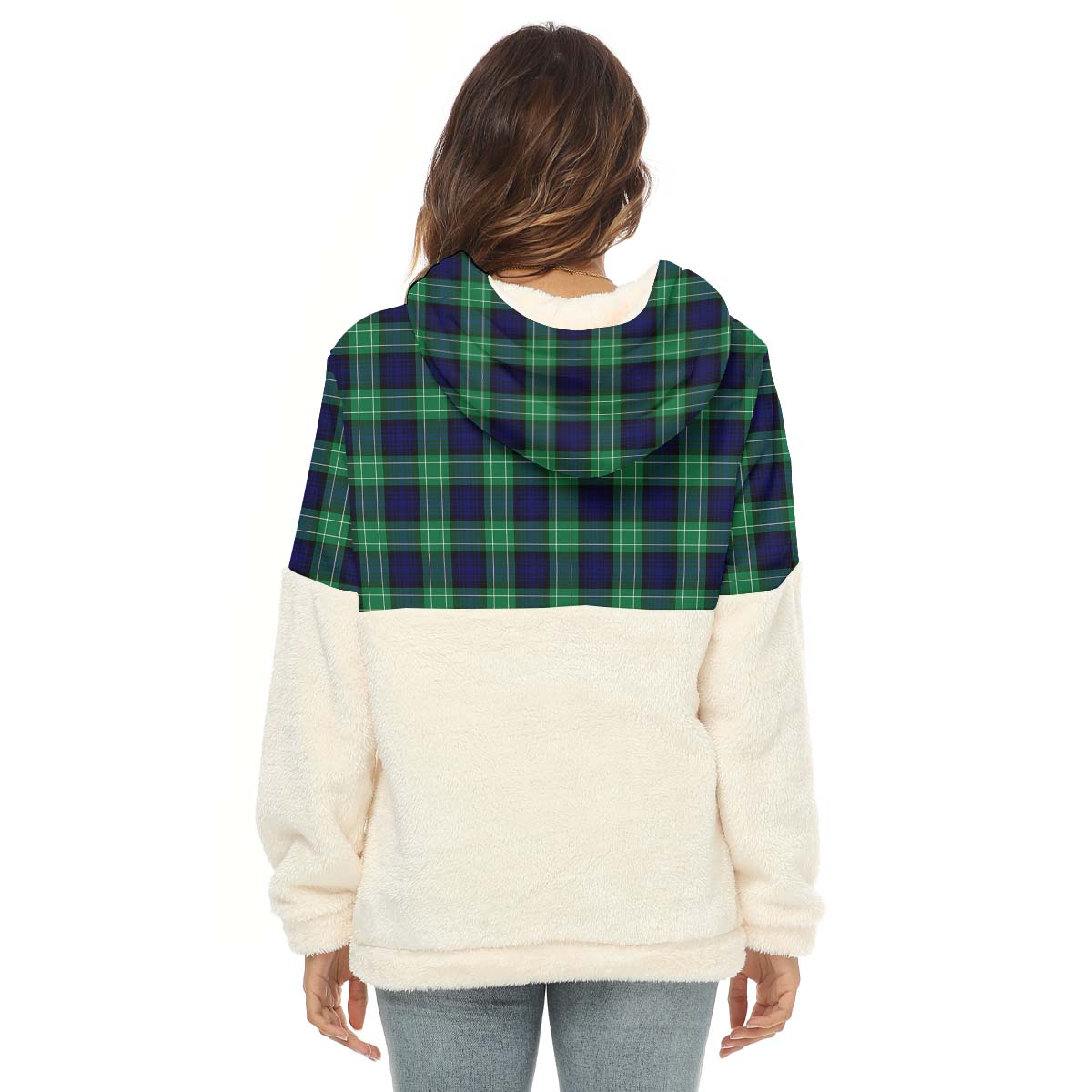 Abercrombie Tartan Women's Borg Fleece Hoodie With Half Zip - Tartan Vibes Clothing