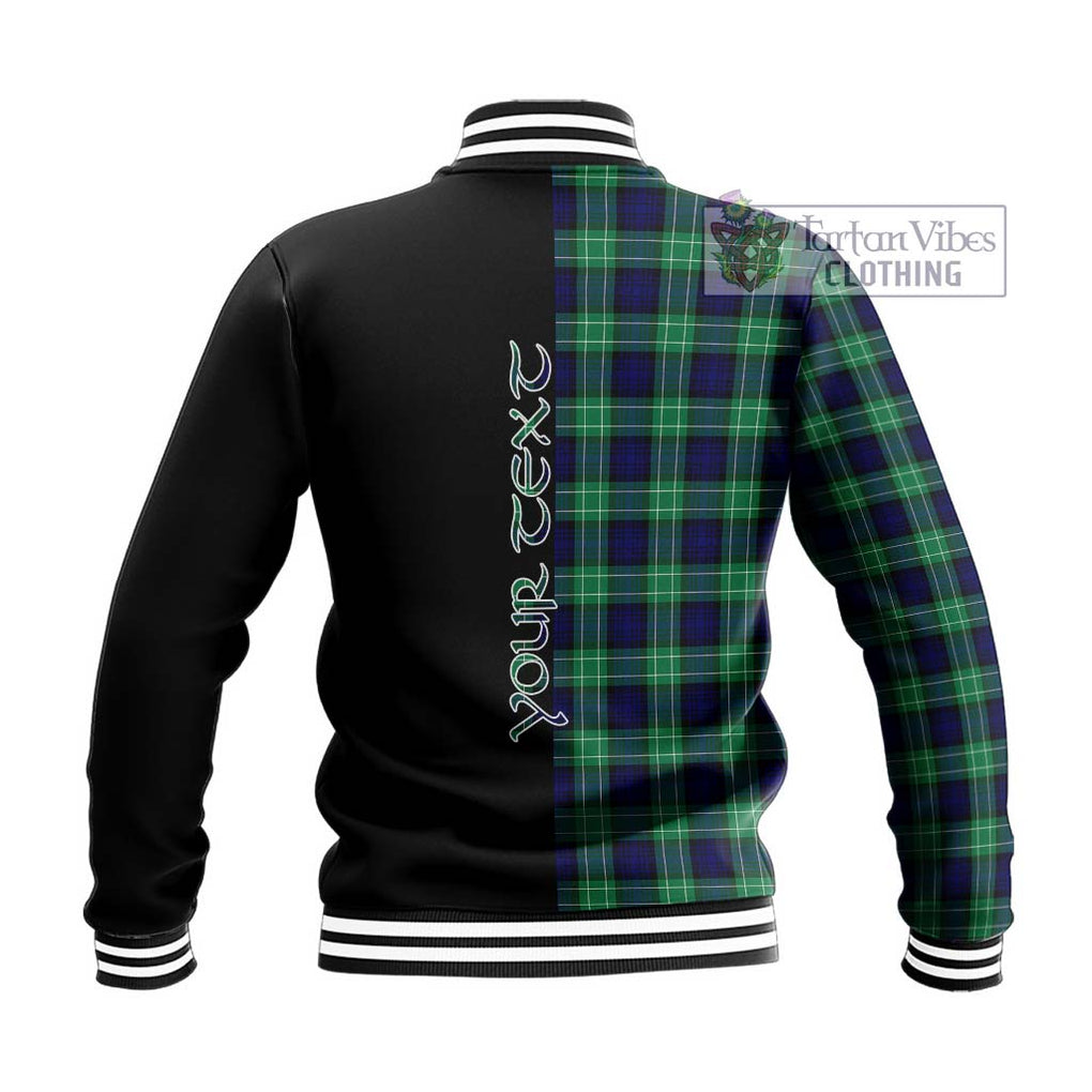 Abercrombie Tartan Baseball Jacket with Family Crest and Half Of Me Style - Tartanvibesclothing Shop