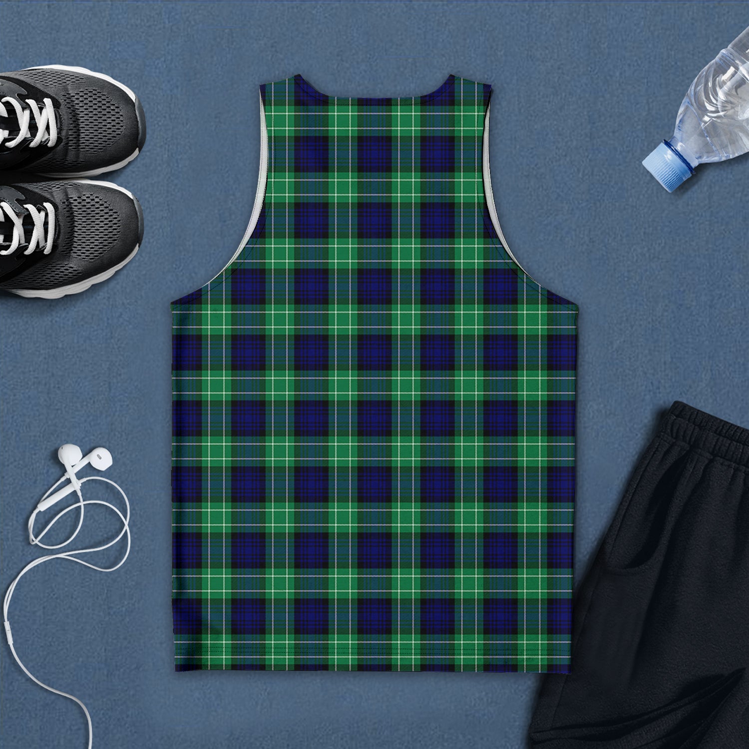 Abercrombie Tartan Mens Tank Top with Family Crest - Tartan Vibes Clothing