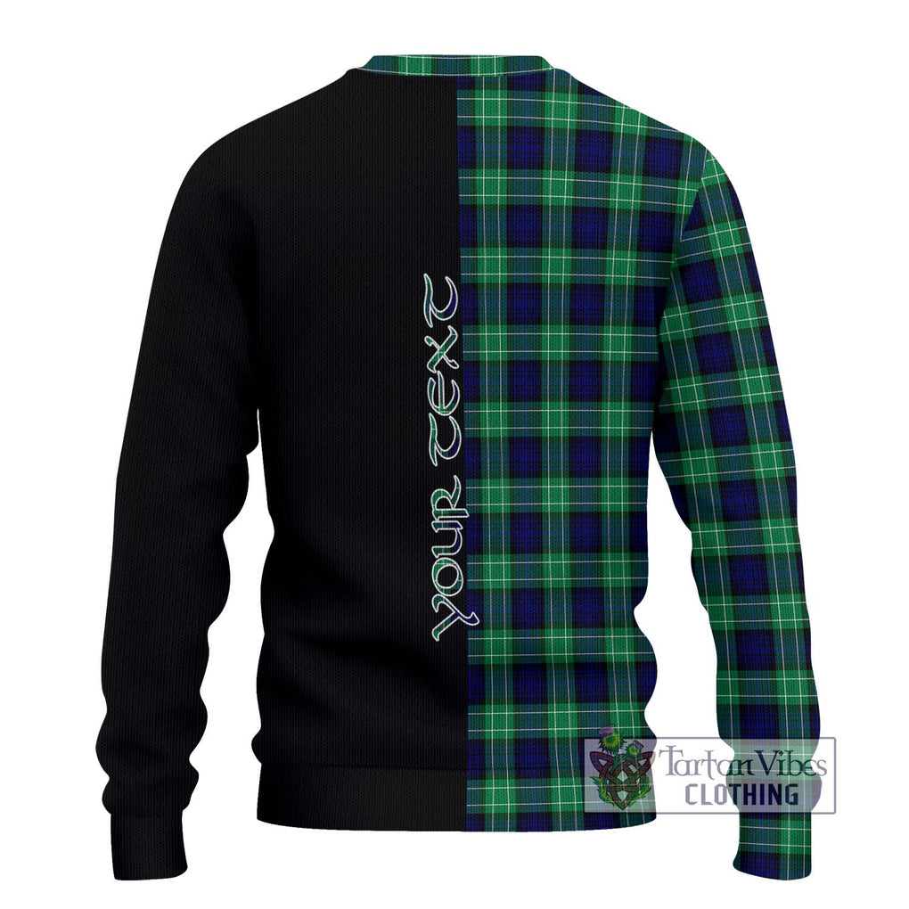 Abercrombie Tartan Knitted Sweater with Family Crest and Half Of Me Style - Tartanvibesclothing Shop