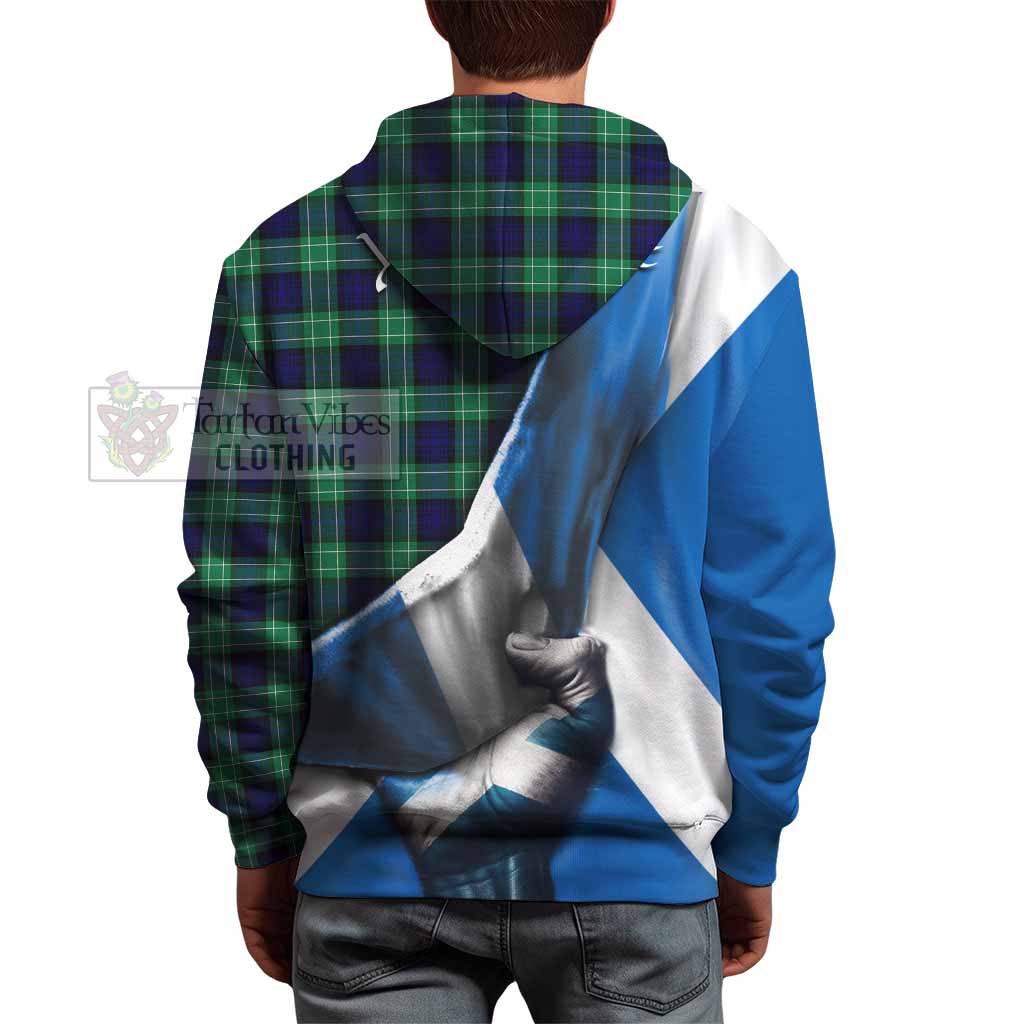 Tartan Vibes Clothing Abercrombie Tartan Hoodie with Family Crest Scotland Patriotic Style