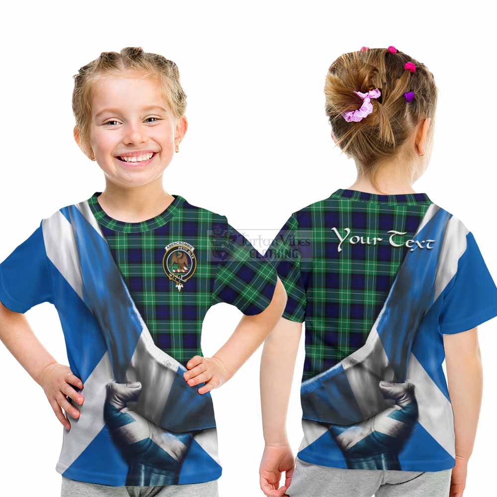 Tartan Vibes Clothing Abercrombie Tartan Kid T-Shirt with Family Crest Scotland Patriotic Style