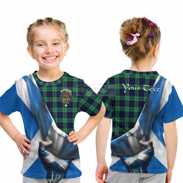 Abercrombie Tartan Kid T-Shirt with Family Crest Scotland Patriotic Style