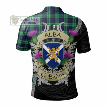 Abercrombie Tartan Family Crest Polo Shirt Lion Rampant Royal Thistle Shield Celtic Inspired