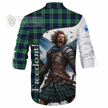 Abercrombie Crest Tartan Ghillie Kilt Shirt Inspired by the Freedom of Scottish Warrior