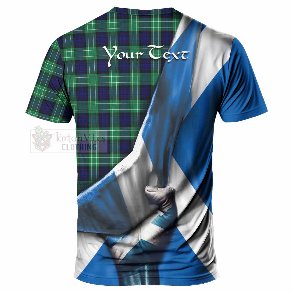 Tartan Vibes Clothing Abercrombie Tartan T-Shirt with Family Crest Scotland Patriotic Style