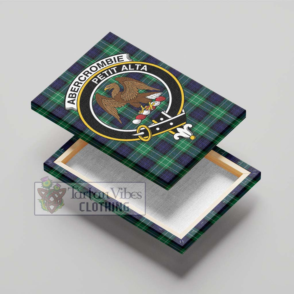 Abercrombie Tartan Canvas Print Wall Art with Family Crest - Tartan Vibes Clothing