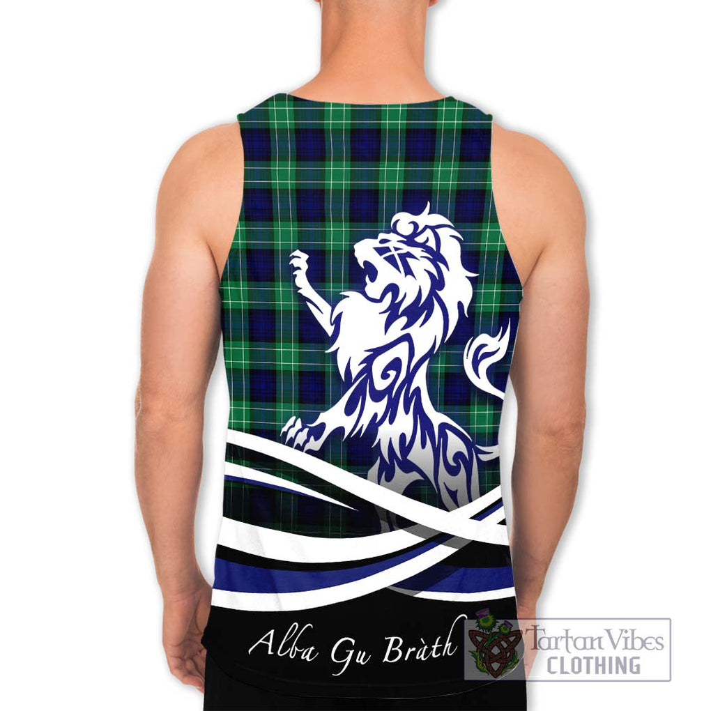 Abercrombie Tartan Men's Tank Top with Alba Gu Brath Regal Lion Emblem - Tartanvibesclothing Shop