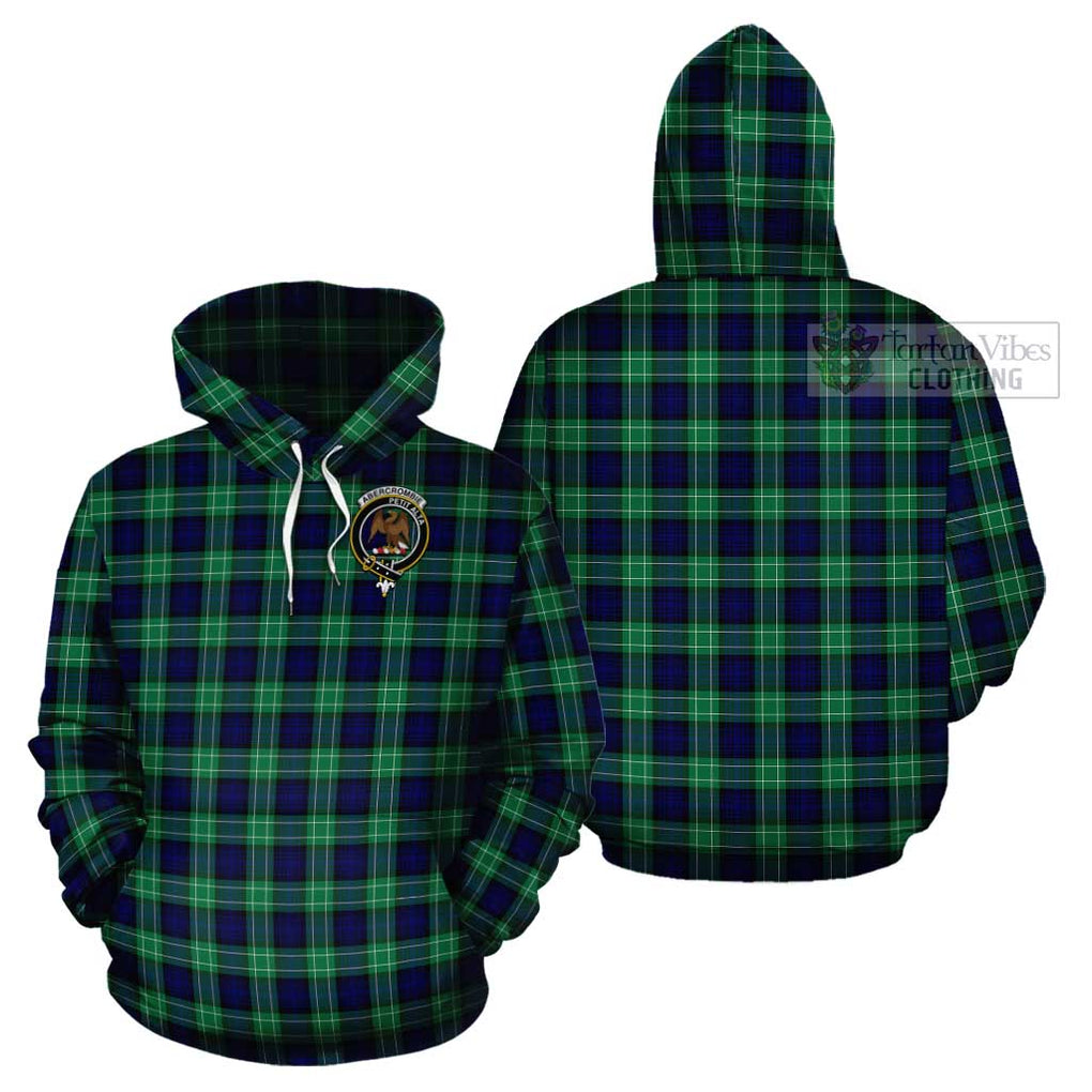 Abercrombie Tartan Cotton Hoodie with Family Crest Pullover Hoodie - Tartan Vibes Clothing