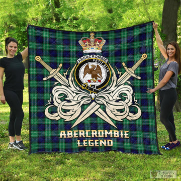 Abercrombie Tartan Quilt with Clan Crest and the Golden Sword of Courageous Legacy