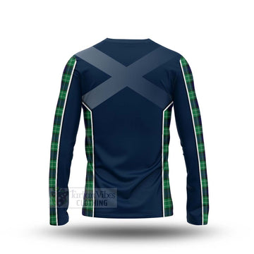 Abercrombie Tartan Long Sleeve T-Shirt with Family Crest and Scottish Thistle Vibes Sport Style