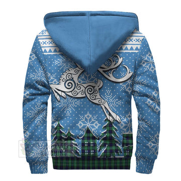 Abercrombie Clan Christmas Sherpa Hoodie Celtic Reindeer Style