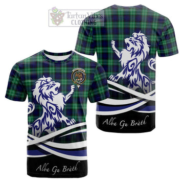 Abercrombie Tartan Cotton T-shirt with Alba Gu Brath Regal Lion Emblem