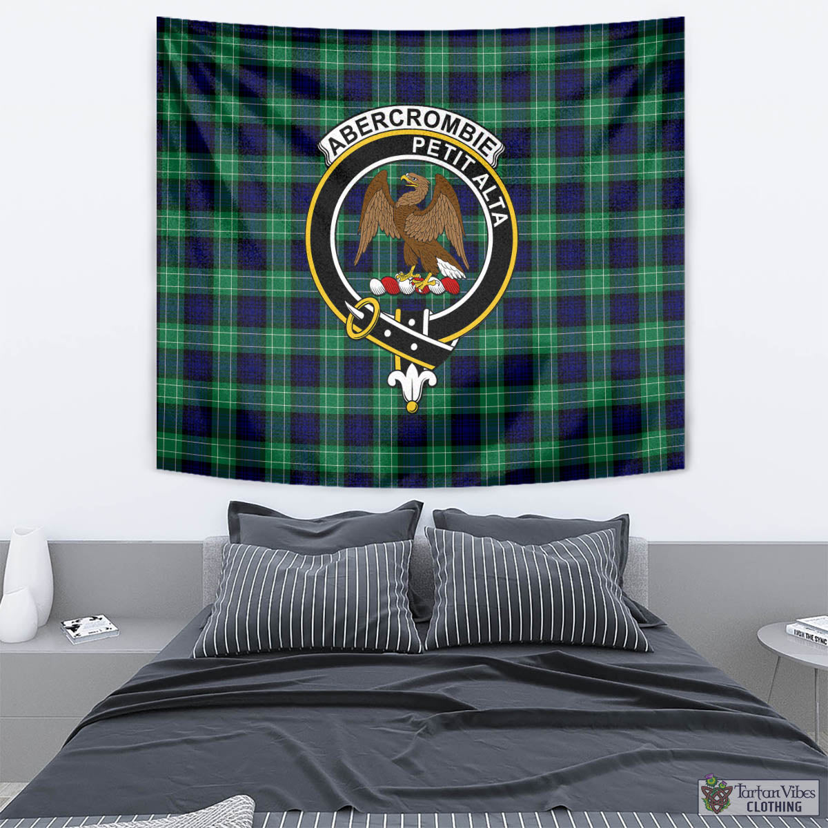 Tartan Vibes Clothing Abercrombie Tartan Tapestry Wall Hanging and Home Decor for Room with Family Crest