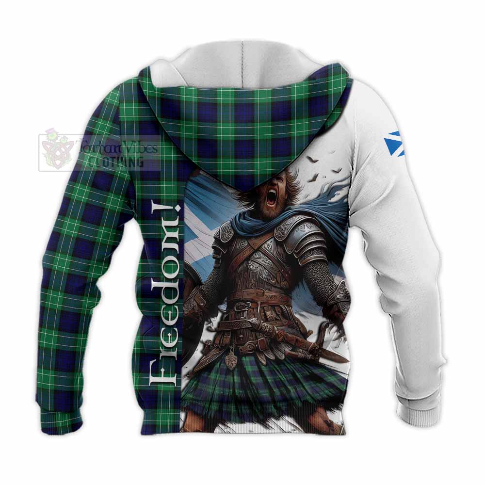 Tartan Vibes Clothing Abercrombie Crest Tartan Knitted Hoodie Inspired by the Freedom of Scottish Warrior