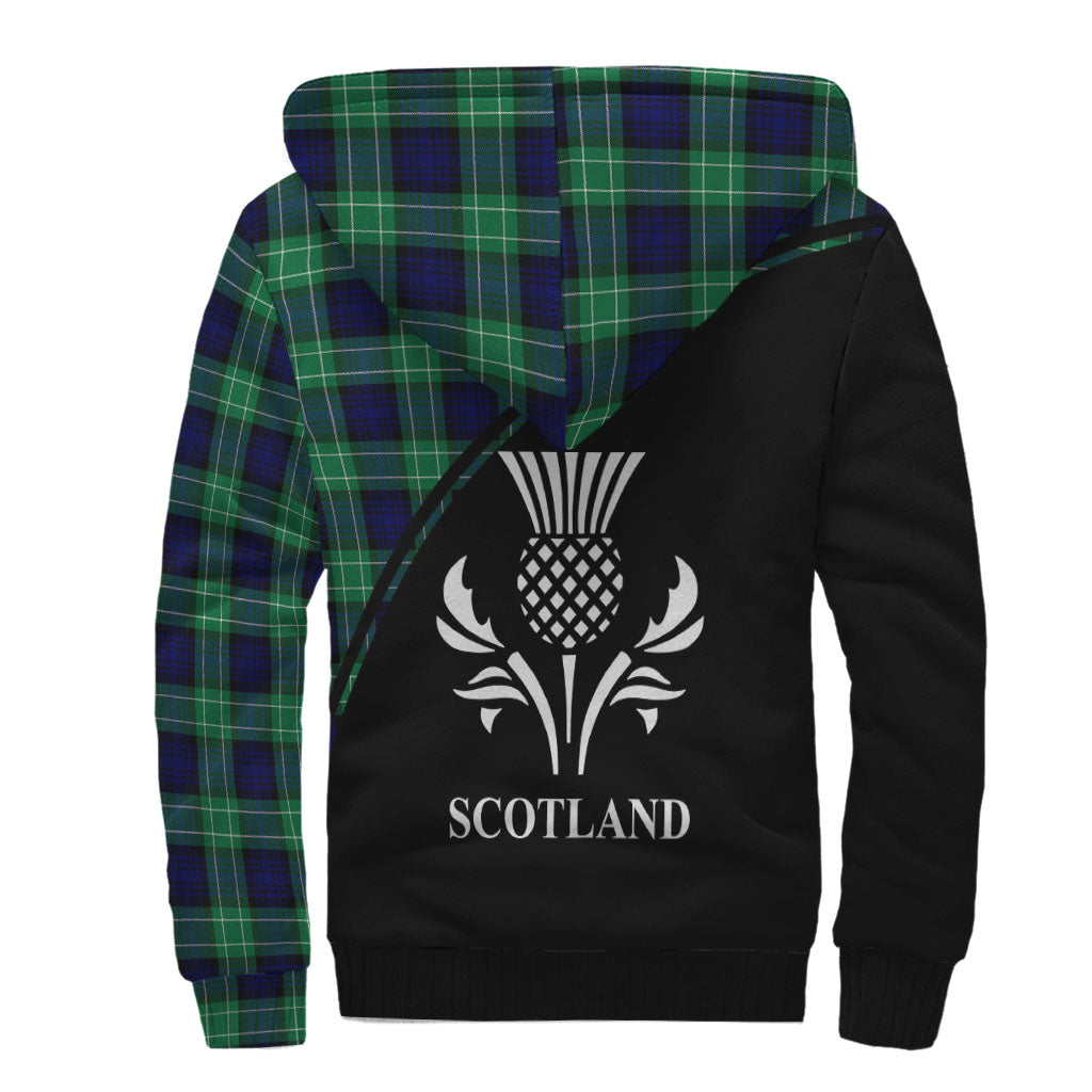 Abercrombie Tartan Sherpa Hoodie with Family Crest Curve Style - Tartanvibesclothing