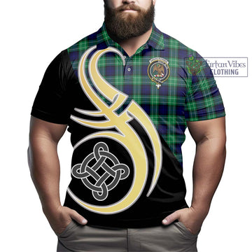 Abercrombie Tartan Polo Shirt with Family Crest and Celtic Symbol Style