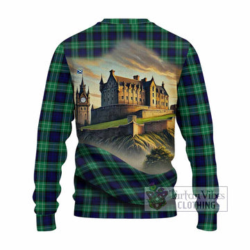 Abercrombie Tartan Family Crest Knitted Sweater with Scottish Ancient Castle Style - Tartan Vibes Clothing