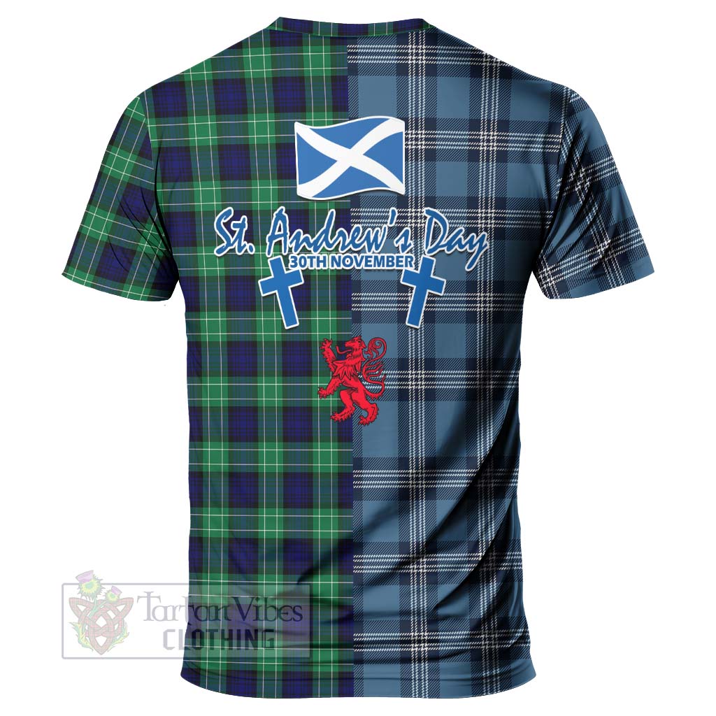 Tartan Vibes Clothing Abercrombie Tartan T-Shirt Happy St. Andrew's Day Half Tartan Style