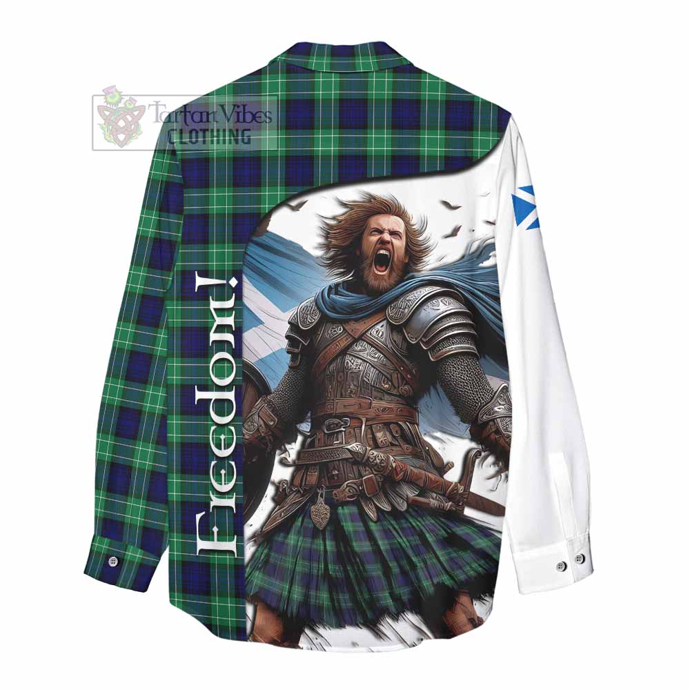 Tartan Vibes Clothing Abercrombie Crest Tartan Women's Casual Shirt Inspired by the Freedom of Scottish Warrior