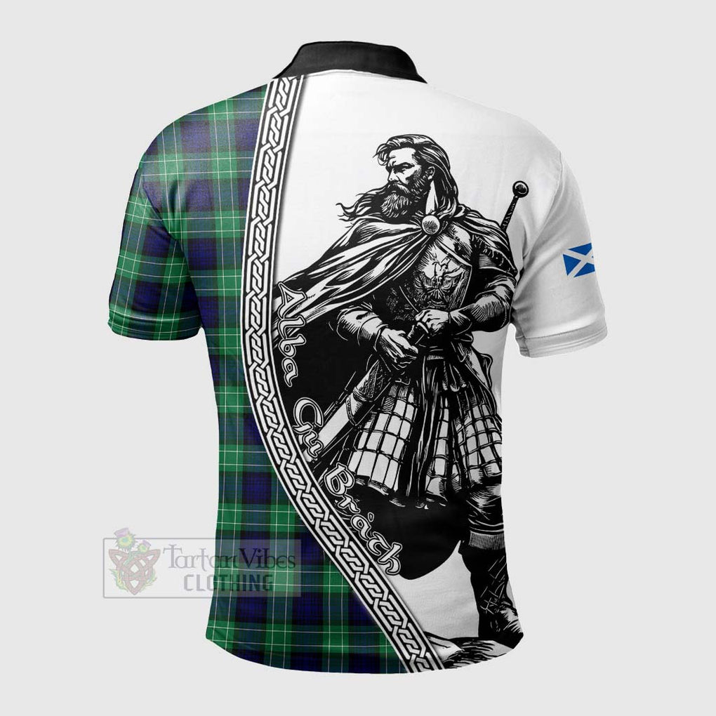 Tartan Vibes Clothing Abercrombie Tartan Clan Crest Polo Shirt with Highlander Warrior Celtic Style