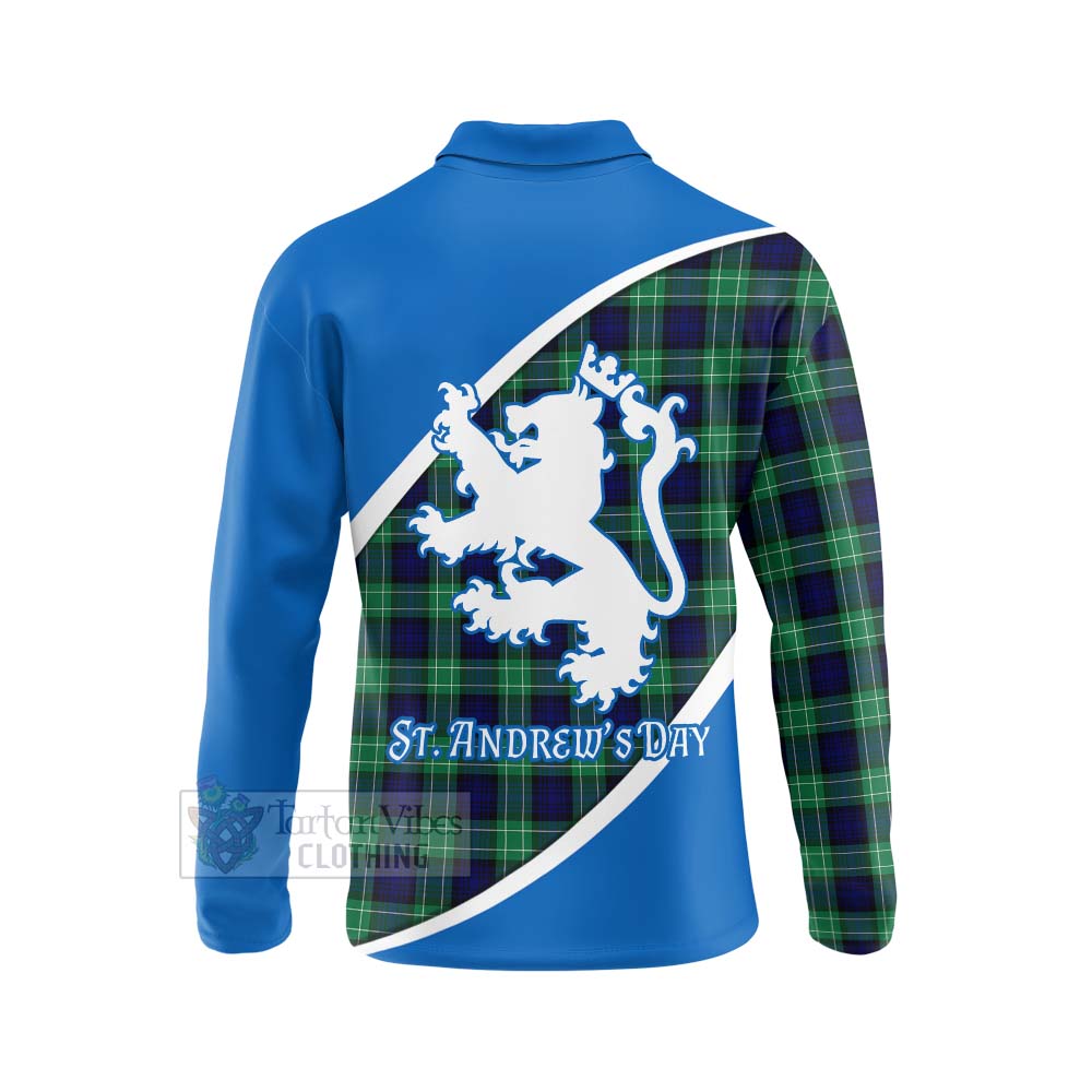 Tartan Vibes Clothing Abercrombie Family Crest Tartan Long Sleeve Polo Shirt Celebrate Saint Andrew's Day in Style