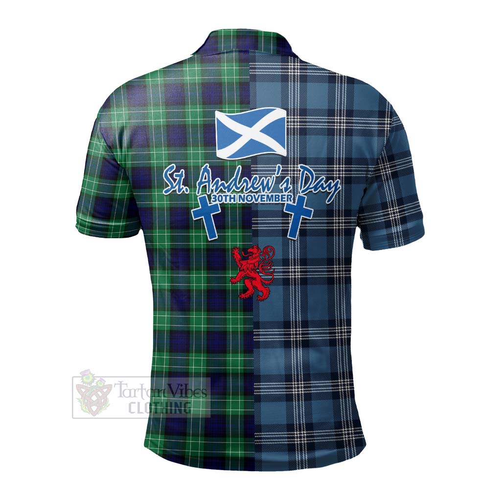 Tartan Vibes Clothing Abercrombie Tartan Polo Shirt Happy St. Andrew's Day Half Tartan Style