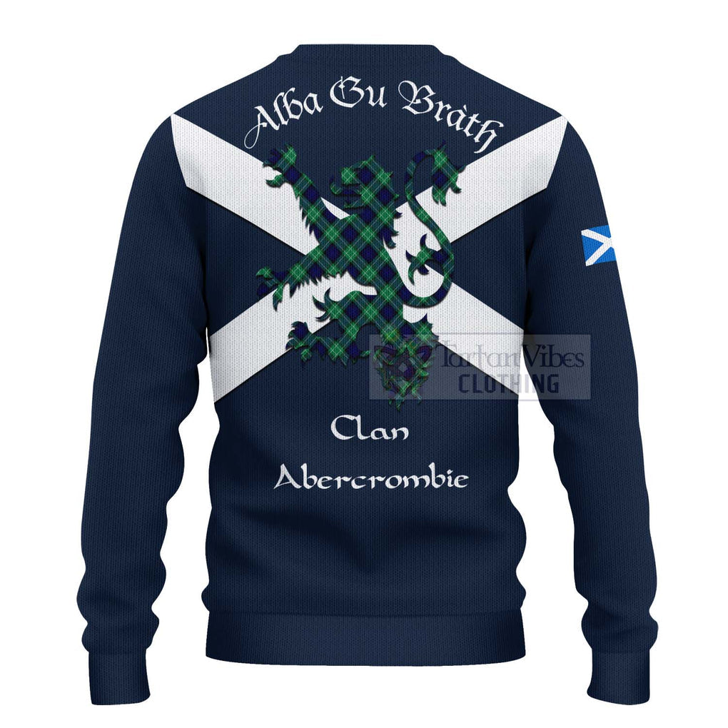 Tartan Vibes Clothing Abercrombie Tartan Lion Rampant Knitted Sweater – Proudly Display Your Heritage with Alba Gu Brath and Clan Name